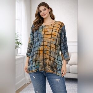 Casual Multicolor Tee Women's Top Sz L By Colors